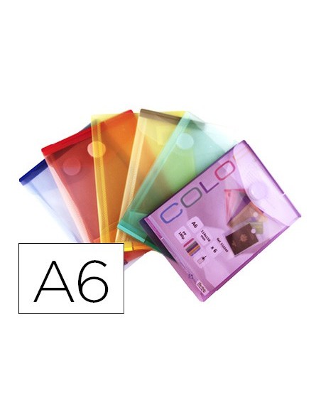 CARPETA DOSSIER BROCHE A6 VERT.PP. 200 MC VELCRO 60 UDS SURTIDAS