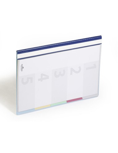CARPETA DOSSIER FASTENER PLAST.DURACLIP A4 5 SEP.AZ. PK.DE 5 UD.