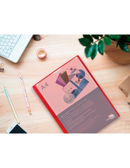 CARPETA BEAUT.DOSSIER DOS BOLSAS CANGUROS 45680 PP DIN A4 ROJA