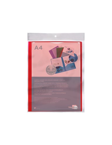 CARPETA BEAUT.DOSSIER DOS BOLSAS CANGUROS 45680 PP DIN A4 ROJA