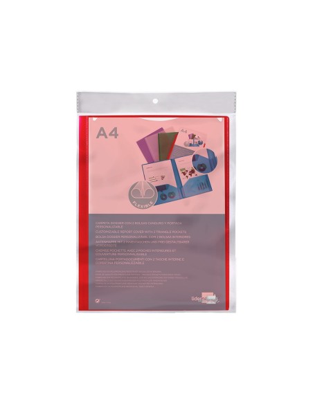 CARPETA BEAUT.DOSSIER DOS BOLSAS CANGUROS 45680 PP DIN A4 ROJA