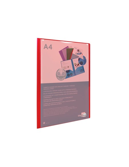 CARPETA BEAUT.DOSSIER DOS BOLSAS CANGUROS 45680 PP DIN A4 ROJA