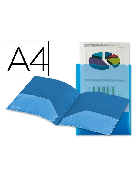 CARPETA BEAUT.DOSSIER DOS BOLSAS CANGUROS 45682 PP DIN A4 AZUL