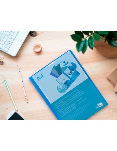 CARPETA BEAUT.DOSSIER DOS BOLSAS CANGUROS 45682 PP DIN A4 AZUL