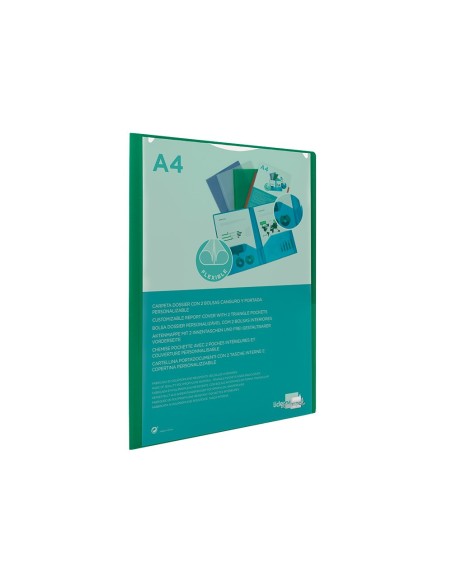 CARPETA BEAUT.DOSSIER DOS BOLSAS CANGUROS 45683 PP DIN A4 VERDE