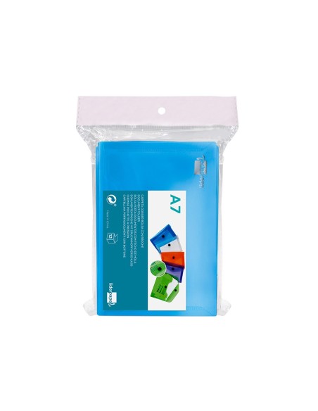 CARPETA BEAUT.DOSSIER BROCHE 44222 PP DIN A7 AZUL SERIE FROSTY