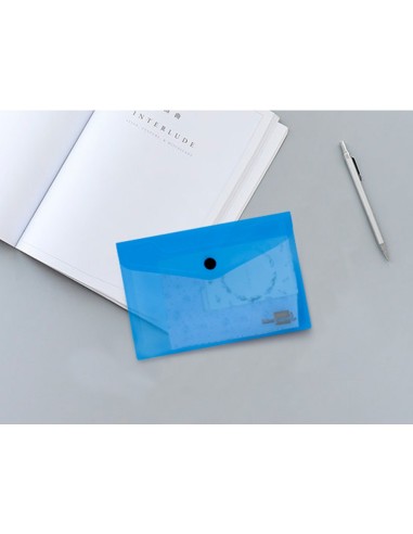 CARPETA BEAUT.DOSSIER BROCHE 44222 PP DIN A7 AZUL SERIE FROSTY