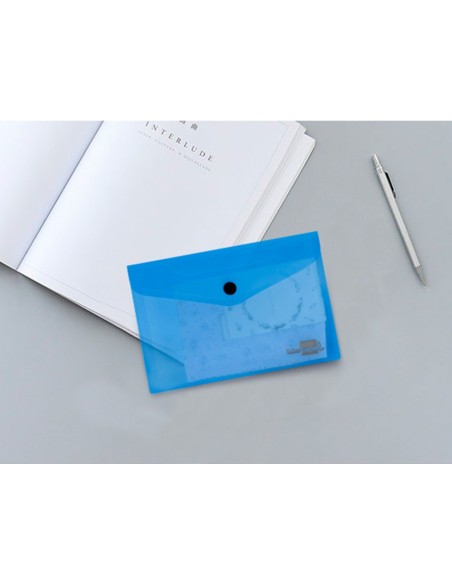 CARPETA BEAUT.DOSSIER BROCHE 44222 PP DIN A7 AZUL SERIE FROSTY