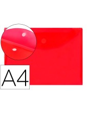CARPETA DOSSIER BROCHE PP DIN A4 ROJA CIERRE VELCRO