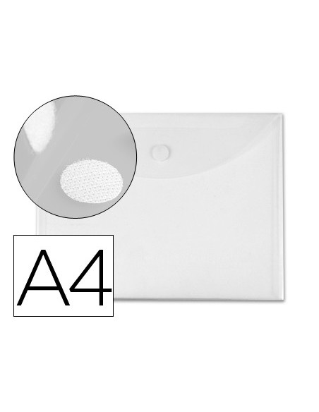 CARPETA DOSSIER BROCHE PP DIN A4 INCOLORA CIERRE VELCRO
