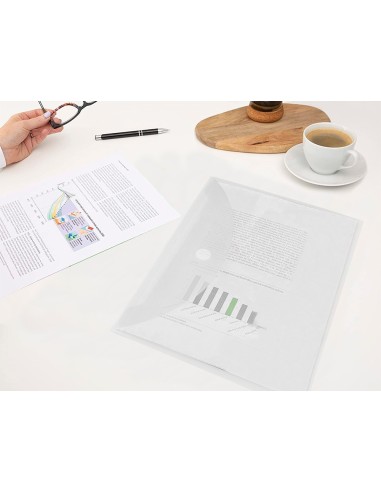 CARPETA DOSSIER BROCHE PP DIN A4 INCOLORA CIERRE VELCRO