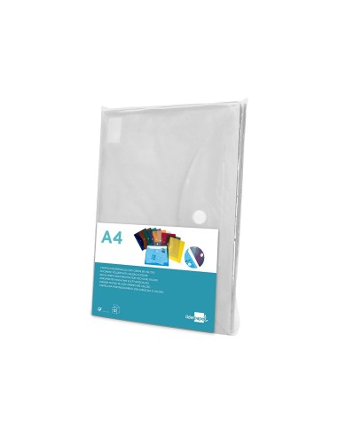 CARPETA DOSSIER BROCHE PP DIN A4 INCOLORA CIERRE VELCRO