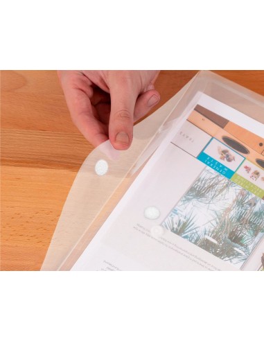 CARPETA DOSSIER BROCHE PP DIN A4 INCOLORA CIERRE VELCRO