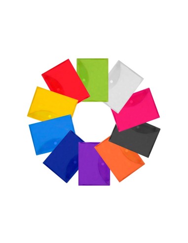 CARPETA DOSSIER BROCHE PP DIN A4 PACK 10+2 GRATIS 1 POR COLOR CIERRE
