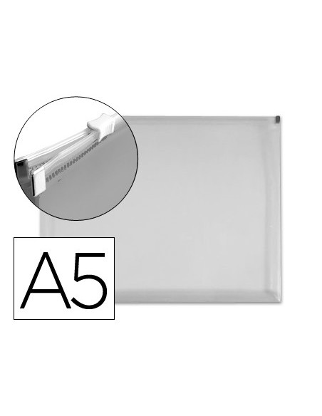 CARPETA DOSSIER C/CIERRE CREMALLERA DIN A5 TPTE.