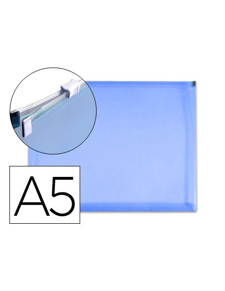 CARPETA DOSSIER C/CIERRE CREMALLERA DIN A5 AZUL