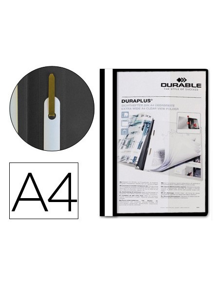 CARPETA DURAPLUS DIN A4 C/FASTENER NEGRO DURABLE