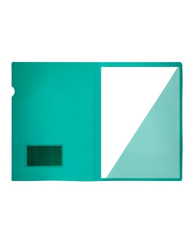 CARPETA DOSSIER PP DIN A4 BOLSA Y TARJETERO VERDE