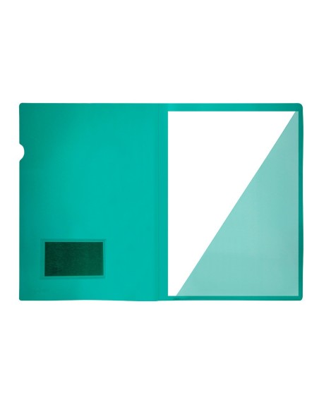 CARPETA DOSSIER PP DIN A4 BOLSA Y TARJETERO VERDE