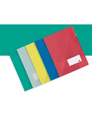 CARPETA DOSSIER PP DIN A4 BOLSA Y TARJETERO ROJO