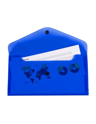 CARPETA BEAUT.DOSSIER BROCHE PP TAMAÑO SOBRE AMERICANO 26X14 CM AZUL
