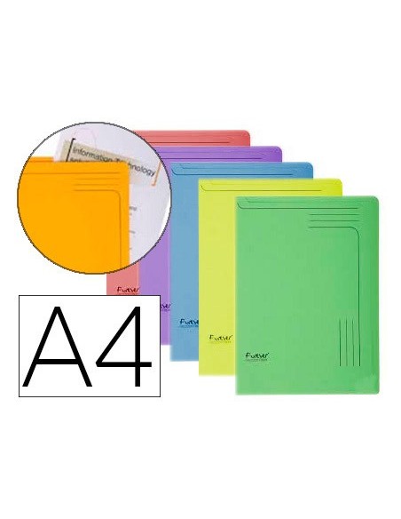 CARPETA DOSSIER UÑERO CARTULINA EXACOMPTA DIN A4 290 GR 5 UND COL.SUR