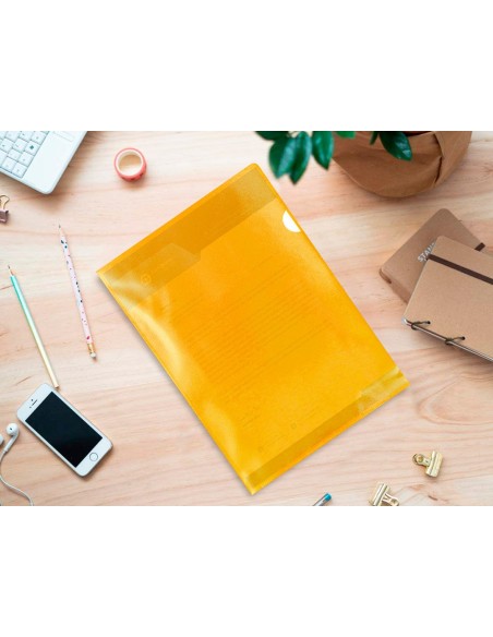 CARPETA DOSSIER UÑERO PLASTICOQ-CONNECT DIN A4 120 AMARI 100UD**32699