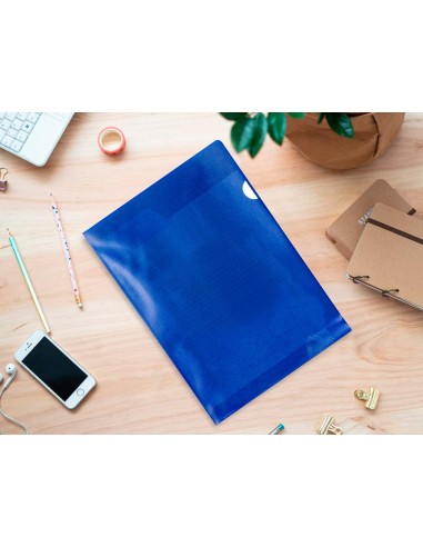 CARPETA DOSSIER UÑERO PLASTICOQ-CONNECT DIN A4 120  AZUL 100UD**32698