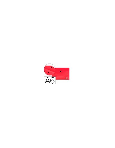 CARPETA LIDERPAPEL DOSSIER BROCHE PP DIN A6 ROJO TRANSPARENTE
