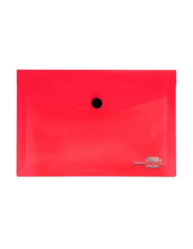 CARPETA LIDERPAPEL DOSSIER BROCHE PP DIN A6 ROJO TRANSPARENTE