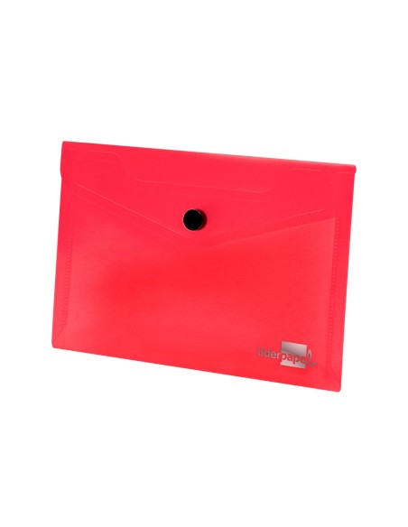 CARPETA LIDERPAPEL DOSSIER BROCHE PP DIN A6 ROJO TRANSPARENTE
