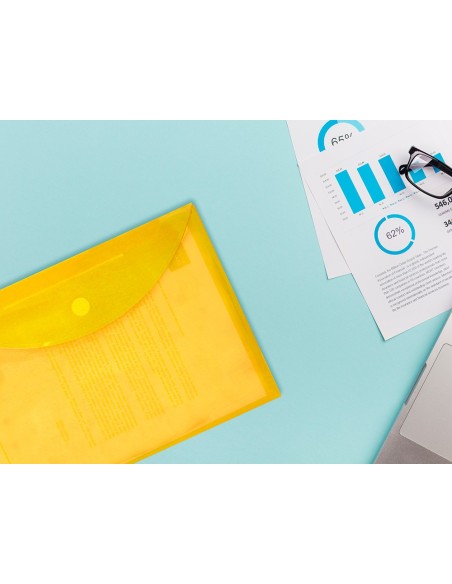 CARPETA DOSSIER BROCHE PP DIN A4 AMARILLO CIERRE VELCRO