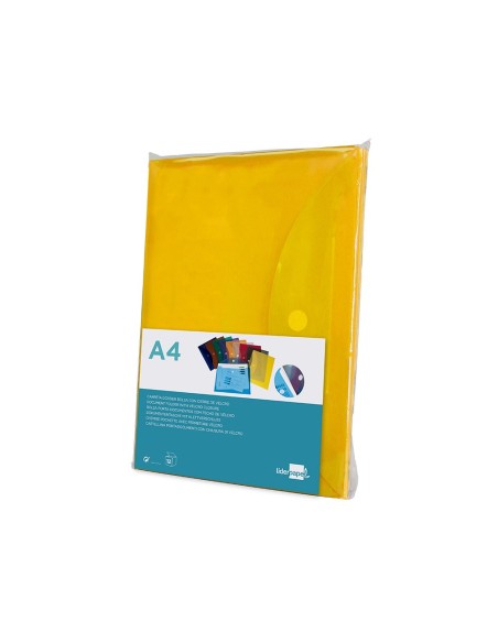 CARPETA DOSSIER BROCHE PP DIN A4 AMARILLO CIERRE VELCRO