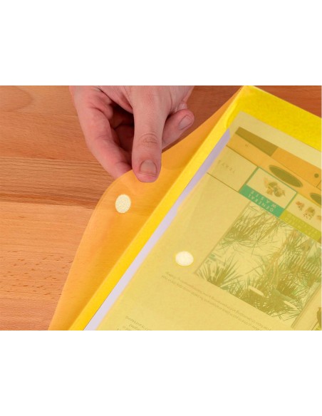 CARPETA DOSSIER BROCHE PP DIN A4 AMARILLO CIERRE VELCRO
