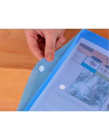 CARPETA DOSSIER BROCHE PP DIN A4 AZUL CIERRE VELCRO