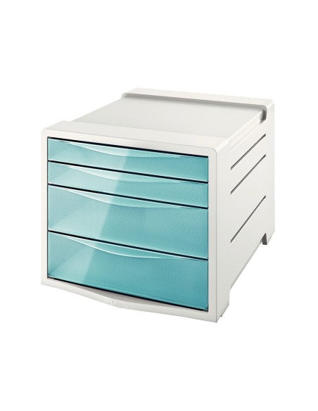 FICHERO CAJ.SOBREMESA ESSELTE ICE PLASTICO 4 CAJ.AZ.245X365X285 MM