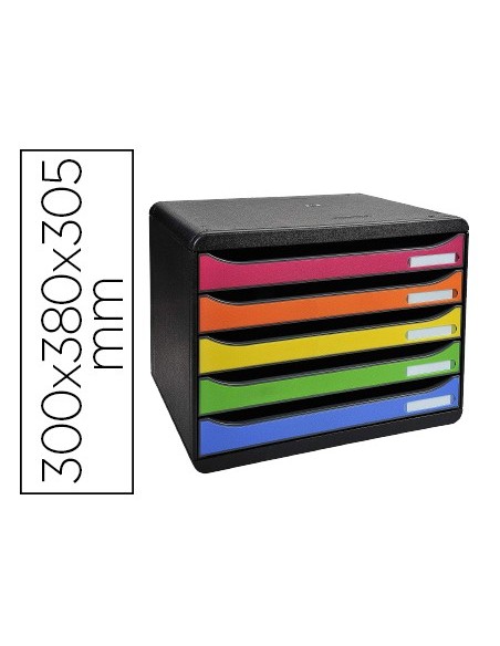 FICHERO SOBREMESA EXACOMPTA BIG-BOX PLUS APAISADA 5 CAJONES MULTI.