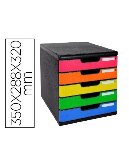 FICHERO SOBREMESA EXACOMPTA 5 CAJONES MULTICOLORES 350X288X320 MM