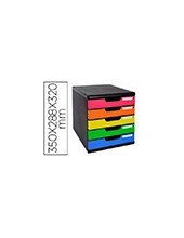 FICHERO SOBREMESA EXACOMPTA 5 CAJONES MULTICOLORES 350X288X320 MM 2