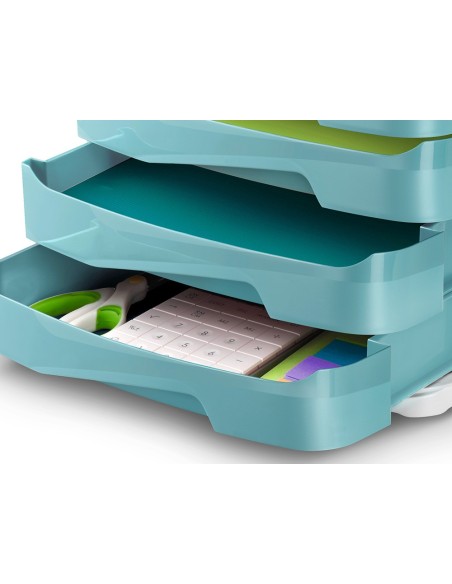 FICHERO CAJONES CEP ANTIBACTERIANO 4 CAJONES BL./VER 292X386X246MM