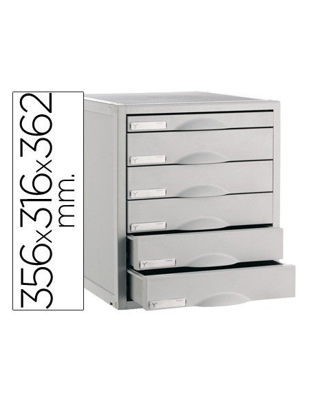 FICHERO CAJON SOBREM.8206C 356X316X362 MM 6CAJ. COLOR GRIS