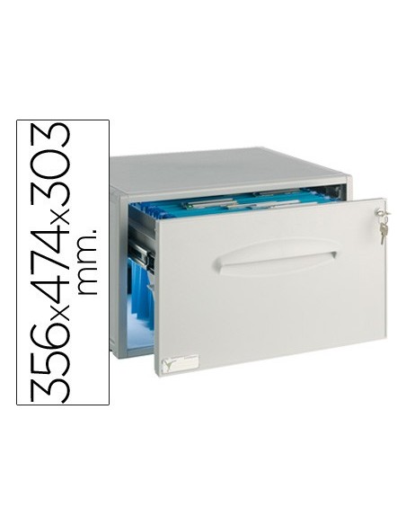ARCHIVADOR CARP.COLGANTES C/CERRADURA 356X474X303MM ARCHISYSTEM GRIS
