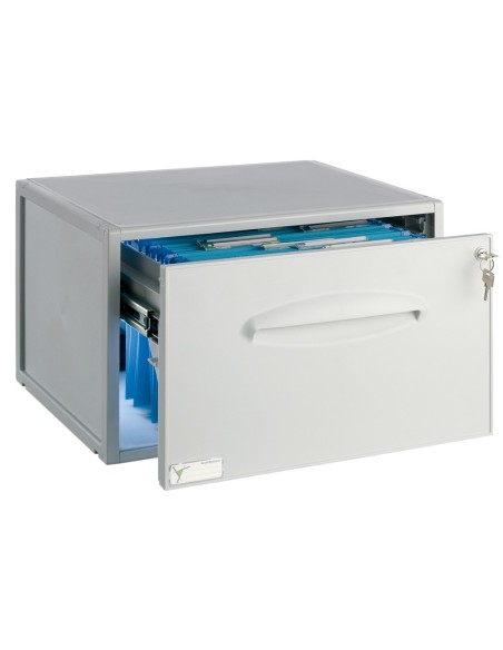 ARCHIVADOR CARP.COLGANTES C/CERRADURA 356X474X303MM ARCHISYSTEM GRIS