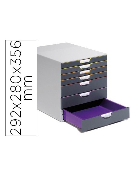 FICHERO 7 CAJONES DURABLE VARICOLOR APILABLES 292X280X356MM.7607-27