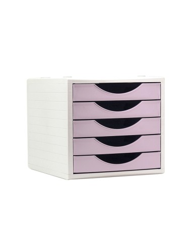 FICHERO CAJONES Q-CON.5 CAJONES ROSA PASTEL 270X340X260MM