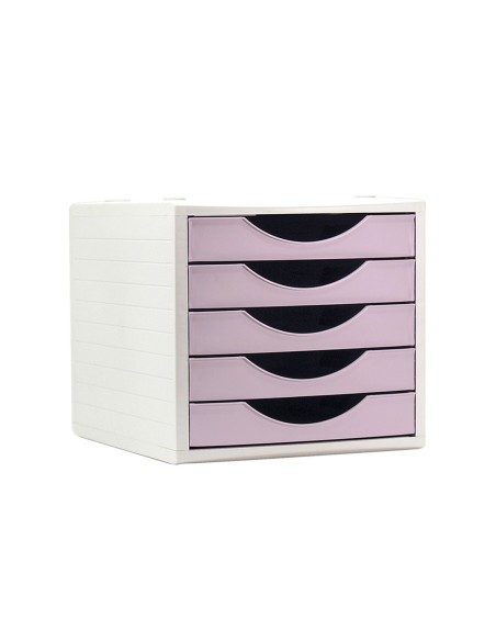 FICHERO CAJONES Q-CON.5 CAJONES ROSA PASTEL 270X340X260MM