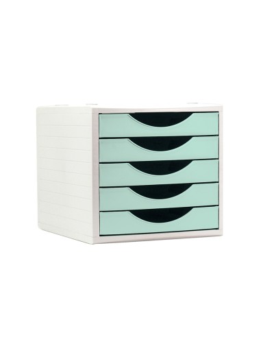 FICHERO CAJONES Q-CON.5 CAJONES VE. PASTEL 270X340X260MM