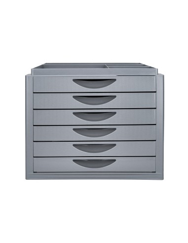 FICHERO CAJONES Q-CON.BAND.ORGANIZADORA SUPERIOR 6 CAJONES GRIS OPACO