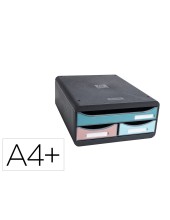 FICHERO CAJONES EXACOMPTA SKANDI A4+ PP. RECICLADO 3 CAJONES SURT.