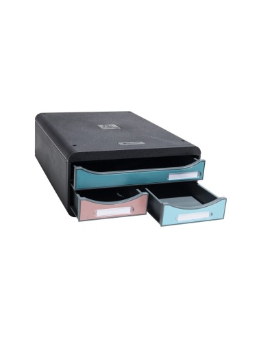 FICHERO CAJONES EXACOMPTA SKANDI A4+ PP. RECICLADO 3 CAJONES SURT.